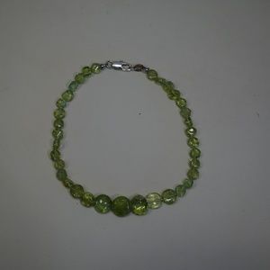 8" Genuine Peridot Bead Bracelet